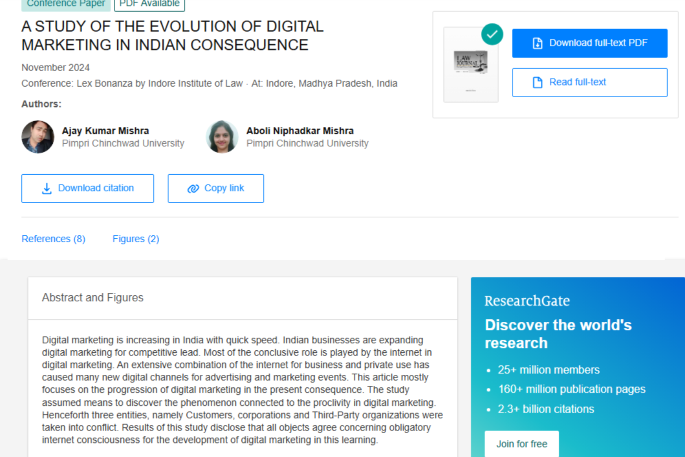 A STUDY OF THE EVOLUTION OF DIGITAL MARKETING IN INDIAN CONSEQUENCE