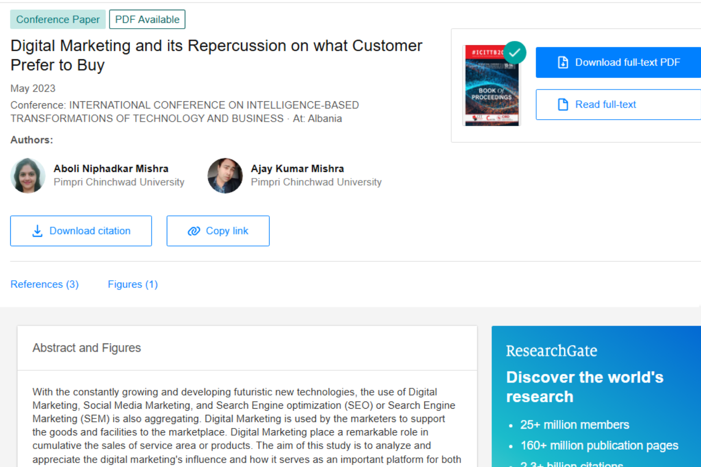 Digital Marketing and its Repercussion on what Customer Prefer to Buy - Aboli Niphadkar