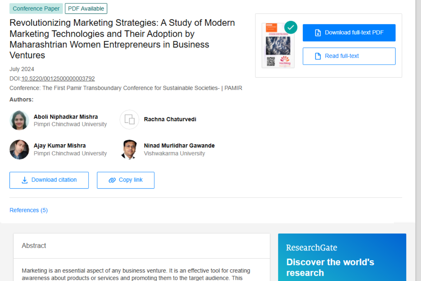 Revolutionizing Marketing Strategies: A Study of Modern Marketing Technologies and Their Adoption by Maharashtrian Women Entrepreneurs in Business Ventures