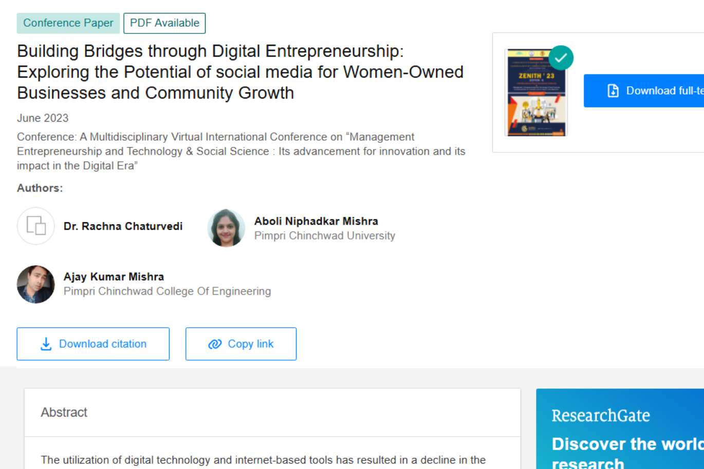 Building Bridges through Digital Entrepreneurship: Exploring the Potential of social media for Women-Owned Businesses and Community Growth